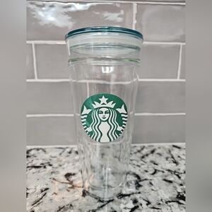 Rare Starbucks 2016 Double Walled Glass Tumbler Venti 20 Fl Oz No Straw